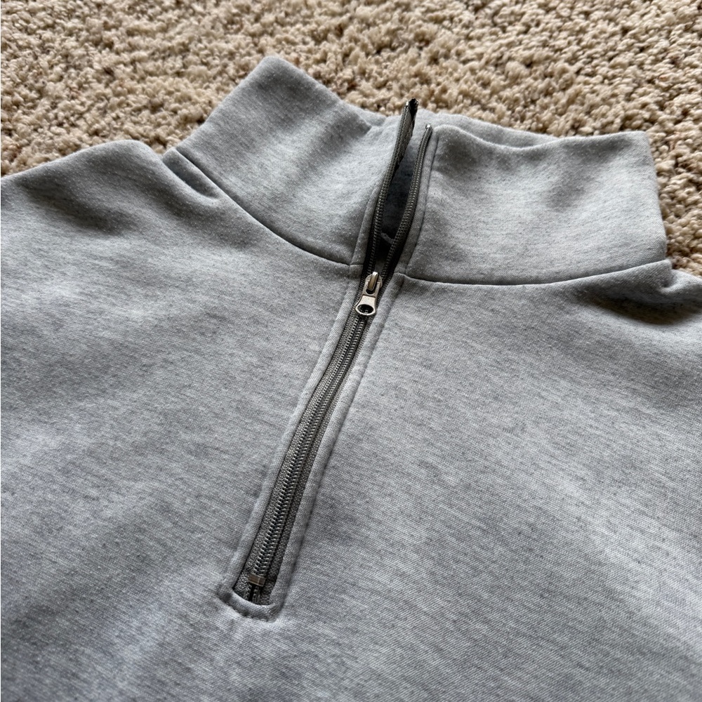 SHEIN Cozy Quarter-Zip Pullover Sweatshirt - Light Gray - Picture 2 of 4